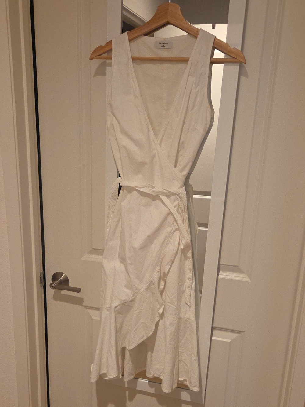 Babaton Wrap Midi Dress with Ruffle Hem